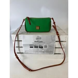 DOONEY & BOURKE SMALL GREEN LEATHER CROSSBODY BAG